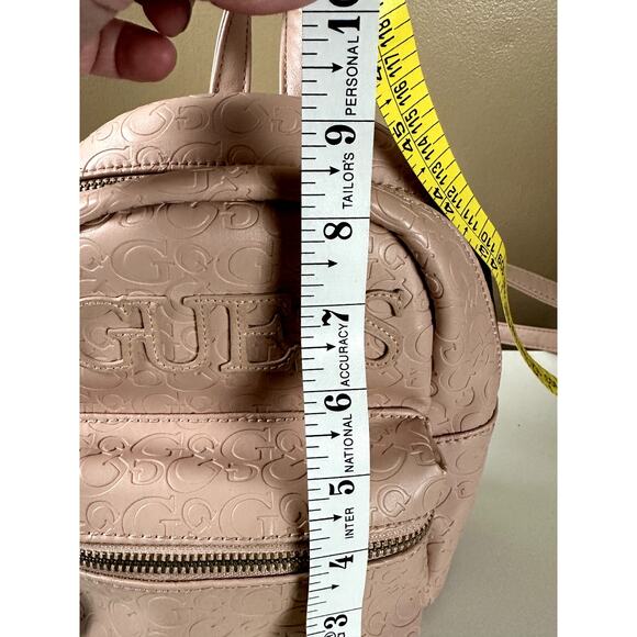 Guess Mini Backpack Women Purse Bag Light Pink Classic Preppy Shopping Spellout - Picture 10 of 12
